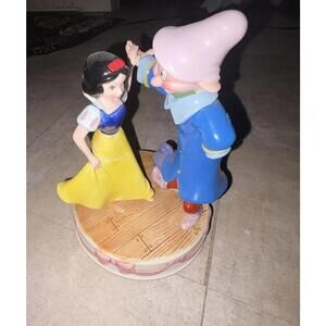 Disney Vtg 9” Schmid Snow White & Dopey "Someday My Prince Will Come" Music Box